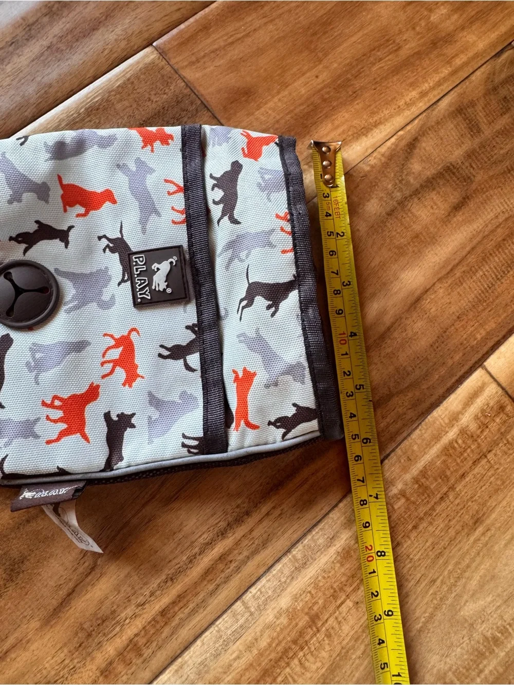 Dog Treat Pouch - Gray with Orange & Black Silhouettes
